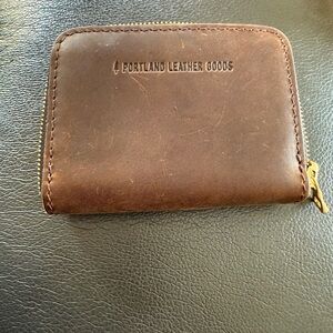 Portland Leather Rich Brown Zipper Wallet